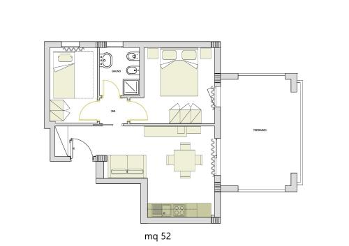 a floor plan of a house at Alma di Alghero Apartments in Alghero