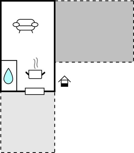 ein Diagramm eines Hauses mit einem Liniengraphen in der Unterkunft Nice Home In Halmstad With Kitchen in Halmstad