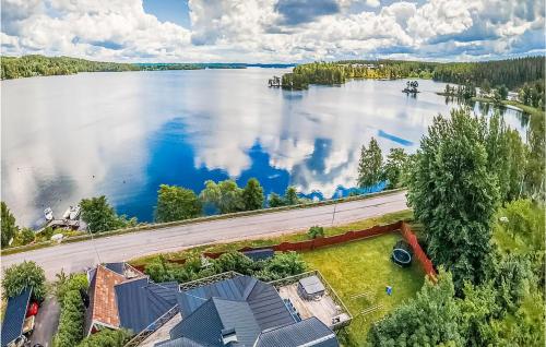 an aerial view of a large body of water at Pet Friendly Home In Tranås With Sauna in Tranås