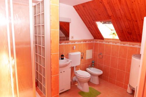 Koupelna v ubytování Casa Ursului