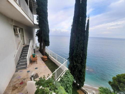 a view of the ocean from a building at Villa Paradise (Amalfi Coast - Luxury Home - Beach) in Vietri sul Mare