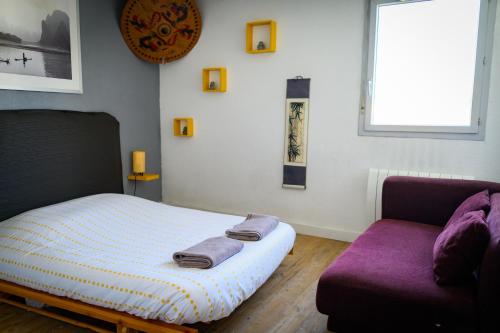 Katil atau katil-katil dalam bilik di T3 Tout Confort Métro Patte d'Oie