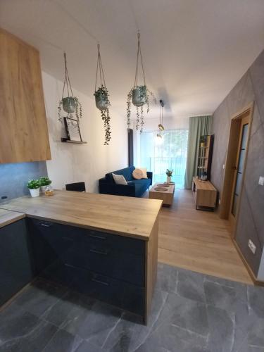 A kitchen or kitchenette at APARTAMENT PRESTIGE OŚWIĘCIM