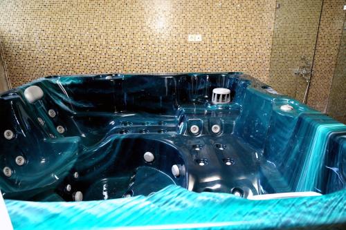 a blue tub in a bathroom with at Villa Ema in Panichishte
