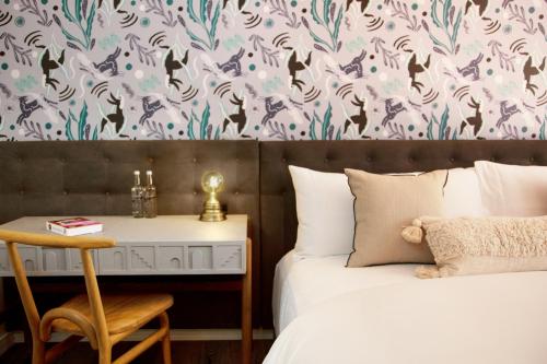 Cama o camas de una habitación en Campos Polanco