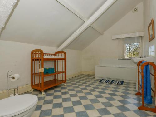 a bathroom with a toilet and a sink at Tregonhawke Farmhouse in Cawsand