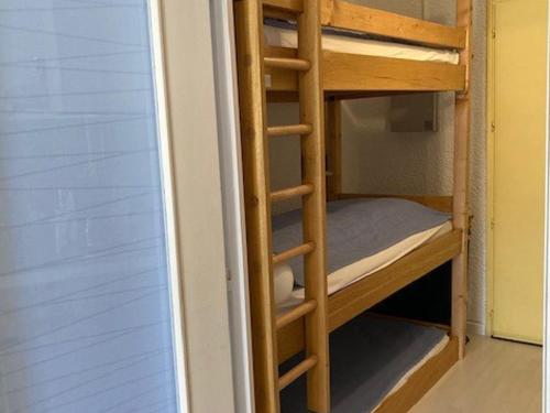 a bunk bed with a ladder in a room at Studio Corrençon-en-Vercors, 1 pièce, 4 personnes - FR-1-515-124 in Corrençon-en-Vercors