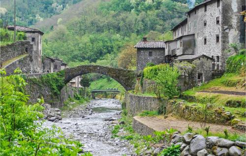an old bridge over a river in a village at Cozy Home In Castagnetoli in Mulazzo
