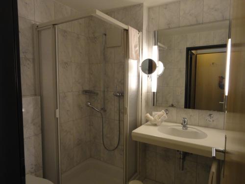A bathroom at Hotel Hofbalzers