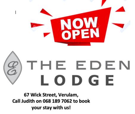 a new open logo for the eden lodge at The Eden Lodge Verulam in Verulam