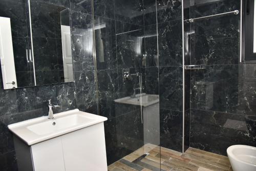 Koupelna v ubytování Hotel Lubjana