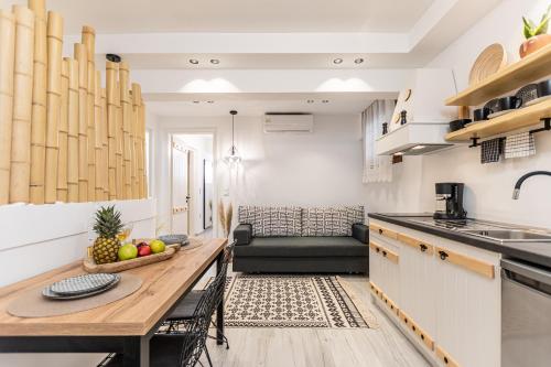 A kitchen or kitchenette at Felicite apartments Naxos