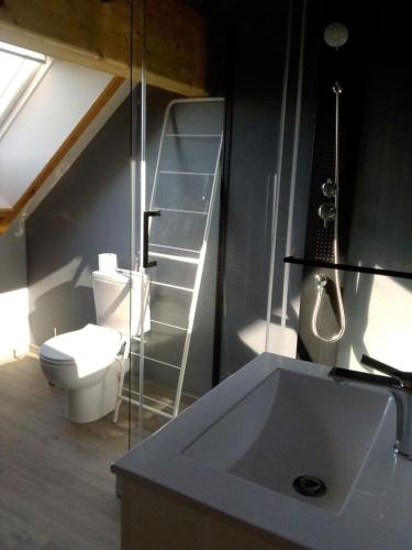 Bilik mandi di Gîte au bord de la rivière