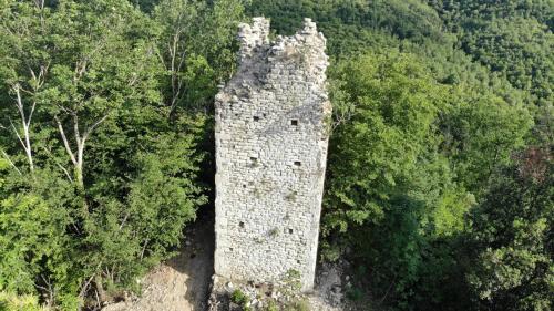 an old castle in the middle of a forest at Borgo Incantato Spoleto in Pompagnano