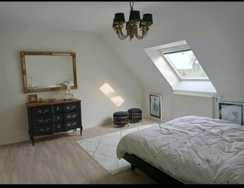 Ένα ή περισσότερα κρεβάτια σε δωμάτιο στο La Toulranaise