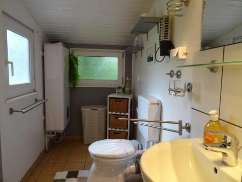Bilik mandi di Ferienhaus Frehmeyer - Urlaub auf dem Bauernhof im gemütlichen Ferienhaus