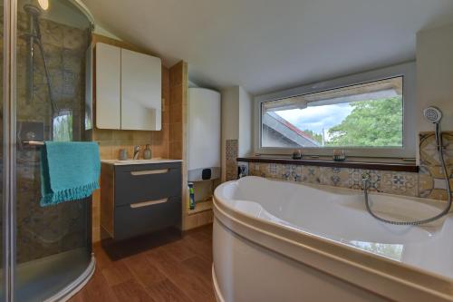 Koupelna v ubytování Blatenský House 393 - Apartmá 3