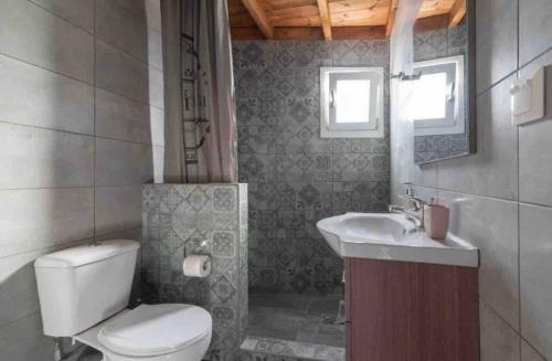a bathroom with a toilet and a sink at Tertsa Casa Di Mare in Térsa