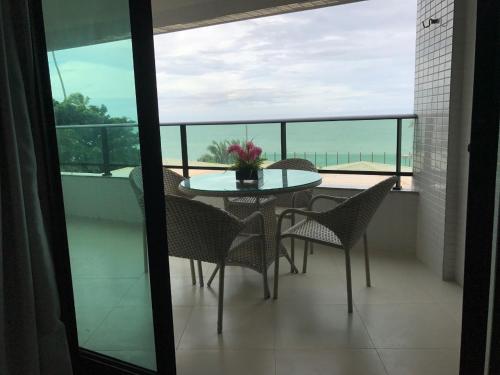 Μπαλκόνι ή βεράντα στο Flat Superior Frente Mar - Tabatinga Residence