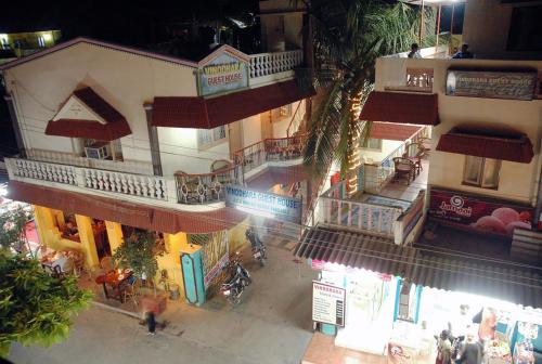 an overhead view of a city street with buildings at Vinodhara Guest House in Mahabalipuram