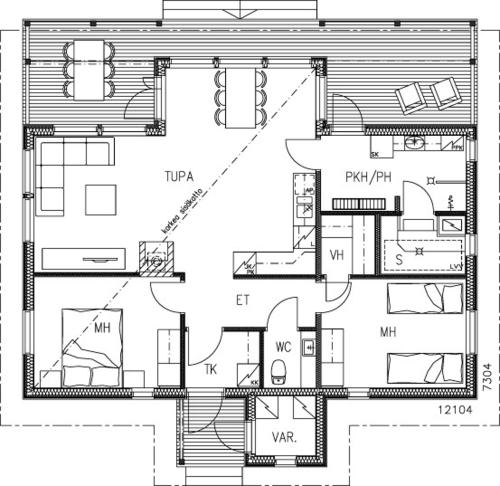a floor plan of a house at Ankkuri Raijan Aitta in Mikkeli