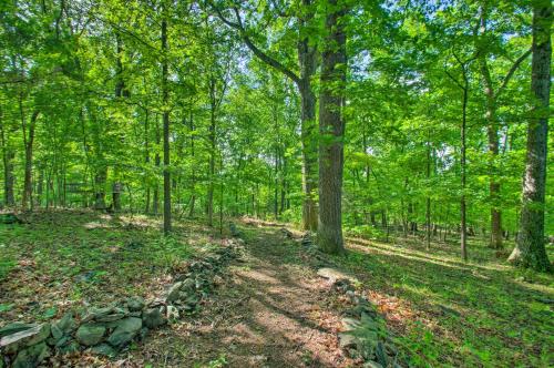 a dirt trail in a forest with trees at Renovated Studio on 5 Acres - Near Vineyards! in Crozet