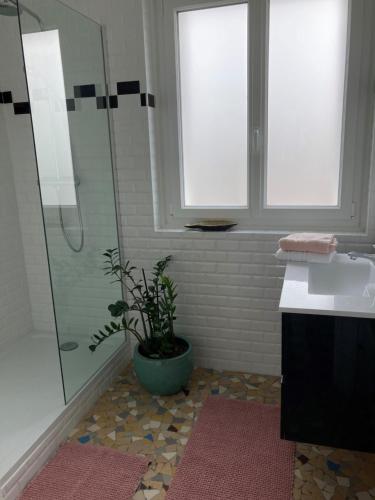 Koupelna v ubytování Au fil de la Seine