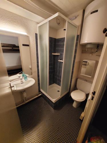 Et badeværelse på Appartement vacances à la montagne - Massif des Brasses