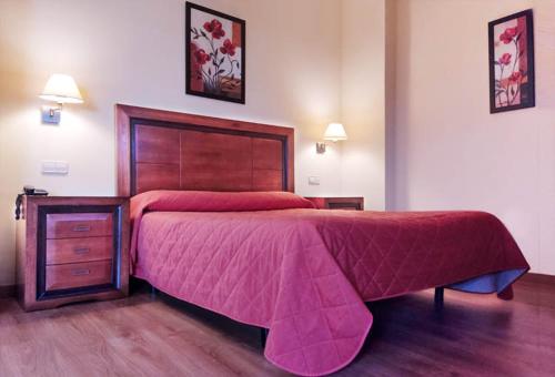 Кровать или кровати в номере Hostal Plaza Mayor