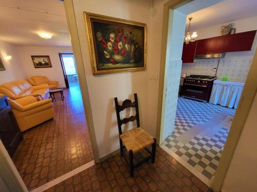 a view of a living room and a kitchen at Casa Clementina in Filetto