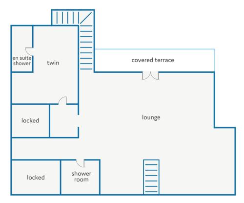 a block diagram of a house at Villa Pandora Limni by Villa Plus in Mavroli