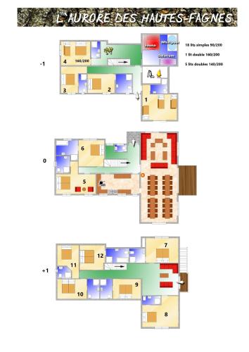 Grundriss der Unterkunft L'Aurore des Hautes Fagnes 30 pers- Malmedy, vue exceptionnelle, wellness