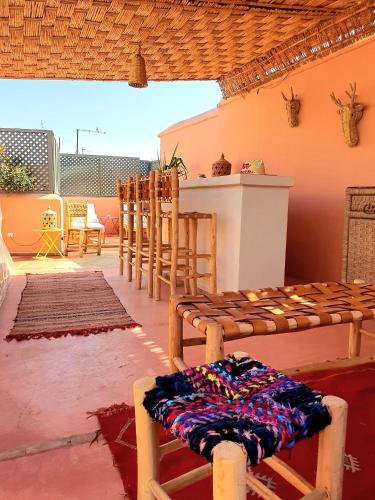 Balcon ou terrasse dans l'établissement Riad Dar Zouar & Spa