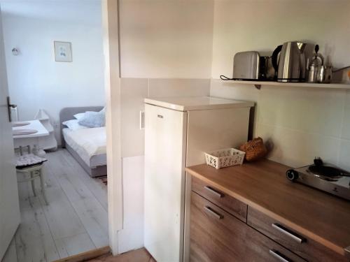 Kuchyň nebo kuchyňský kout v ubytování Bogácsa Apartman