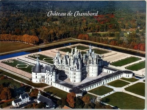an aerial view of the château de chambord at Gite en Sologne, -Châteaux de la Loire, Beauval - in Millançay