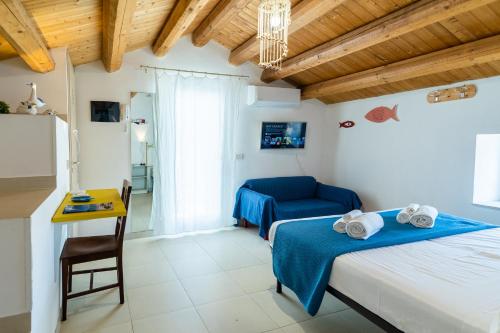 Postel nebo postele na pokoji v ubytování Saltwater con parcheggio privato