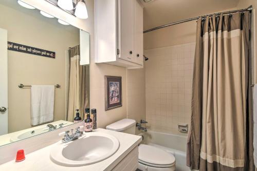 a bathroom with a sink and a toilet at Unique Ranch-Style Home Less Than 2 Mi to Downtown! in Canyon