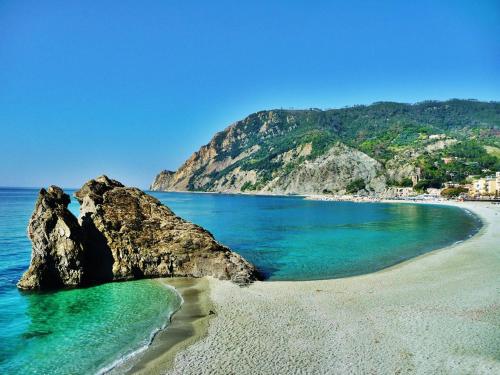 a beach with a large rock in the water at IL NIDO DI CHLOE cod. citra 011027-LT-0239 in Sarzana