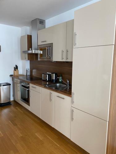Appartements "ALPS" by Kamperにあるキッチンまたは簡易キッチン