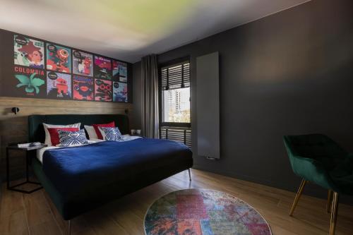 Łóżko lub łóżka w pokoju w obiekcie Coffee Apartment Gdynia