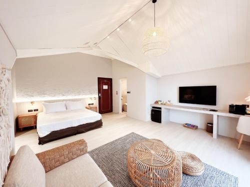 TV a/nebo společenská místnost v ubytování Cingjing Florence Resort Villa