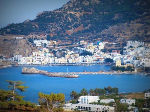 a view of a town on a hill at Kelly's studio SISAMOS in Karpathos