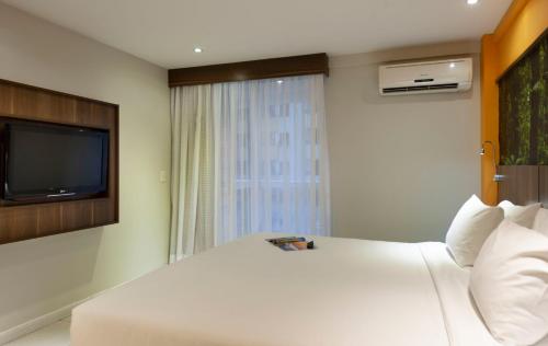 Televisyen dan/atau pusat hiburan di Mercure Rio de Janeiro Nova Iguaçu