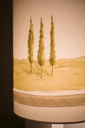 a group of four trees on a lamp shade at Casa Aura Hotel in Vejer de la Frontera