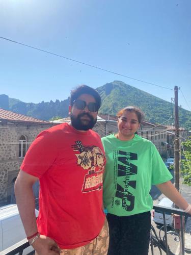 a man and a woman standing next to each other at Har-Mar Hotel in Goris
