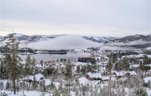 a view of a town in the snow at Beautiful Home In Vrådal With Sauna in Vradal