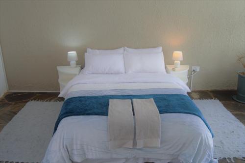 Ένα ή περισσότερα κρεβάτια σε δωμάτιο στο Desert Rose Apartments - Lusaka Zambia