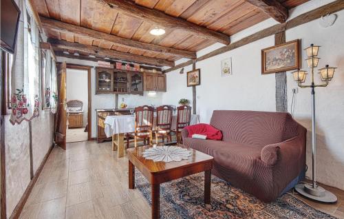 ein Wohnzimmer mit Couch und Tisch in der Unterkunft Cozy Home In Sveti Ivan Zabno With Wifi in Sveti Ivan Žabno