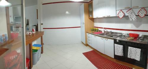 una cucina con lavandino e piano di lavoro di VILLA Camillo a Mattine