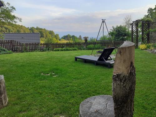 a park with a playground and a swing in a yard at Agroturystyka Łysa Góra in Jelenia Góra